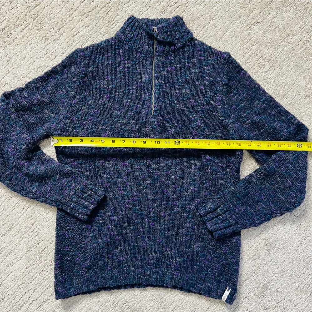 Woolrich Purple Half Zip Marled Knit Sweater - Picture 11 of 12